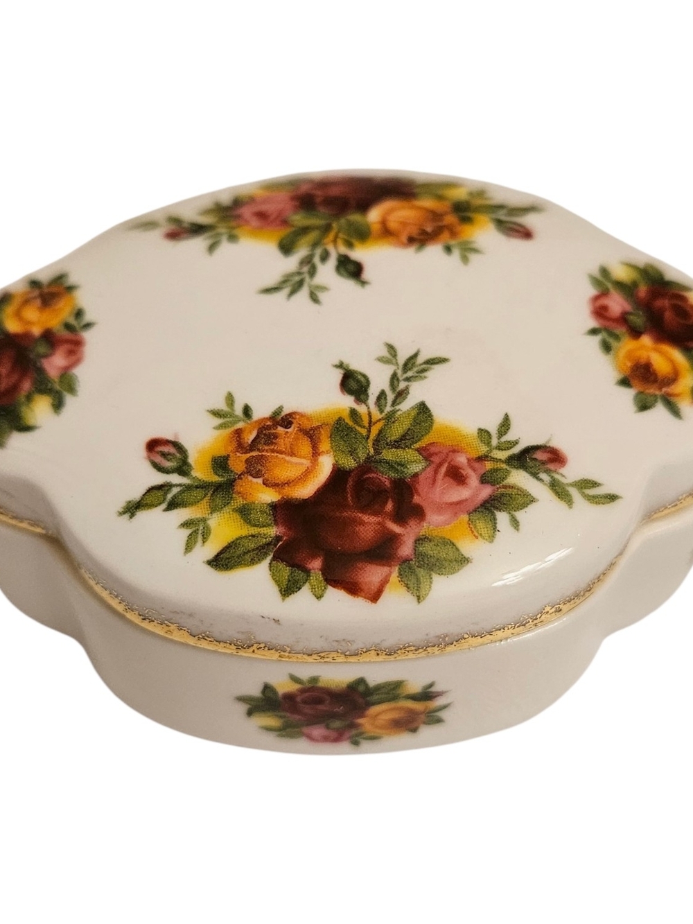 Vintage Royal Albert Bone China Small Trinket Box Old Country Roses Cottagecore